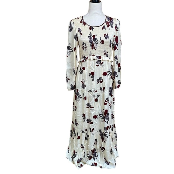 NWT Ba&sh Daya Ivory Floral Polka Dot Midi Dress Small Romantic French - Picture 5 of 16